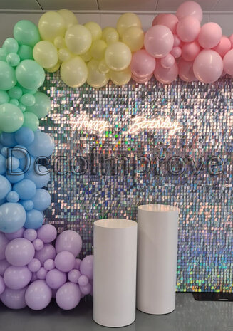 Zilver Lovertjes Shimmerwall Sequin Backdrop 180x180cm Verhuur