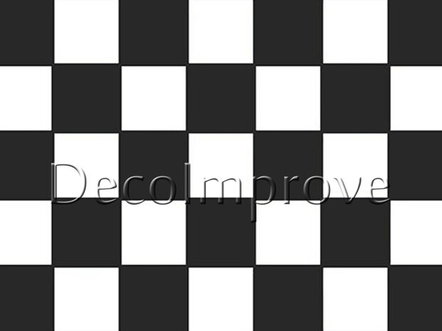 Zwart Wit Geblokt Vloerbanner 300x400cm