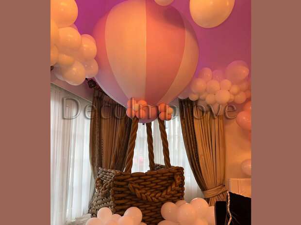 Roze Luchtballon 150cm inclusief Ballonnenmand