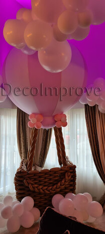 Roze Luchtballon 150cm inclusief Ballonnenmand