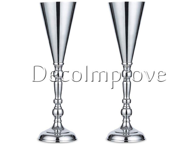 Zilver Trompetvaas Hoog 42cm