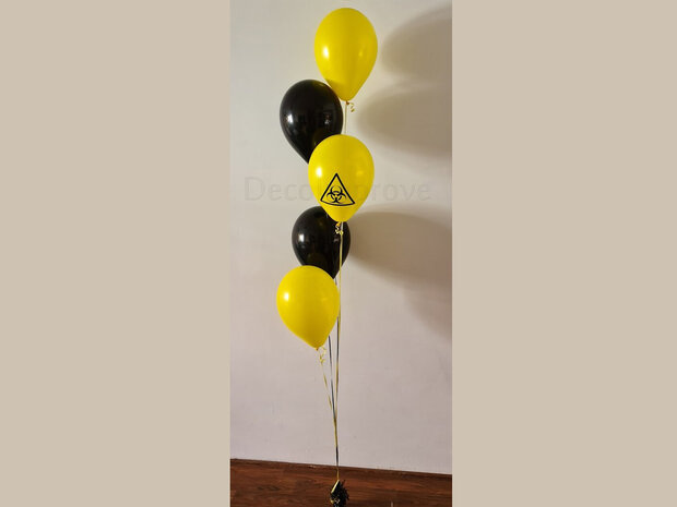 Wear Maske helium ballonnentros met 5 ballonnen