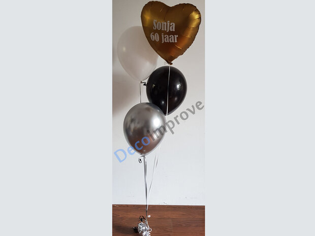 Hart ballonnentros met gepersonaliseerde opdruk