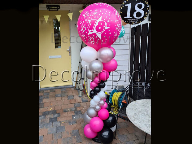Ballonnenpilaar Deluxe Sweet 18 Hot Pink