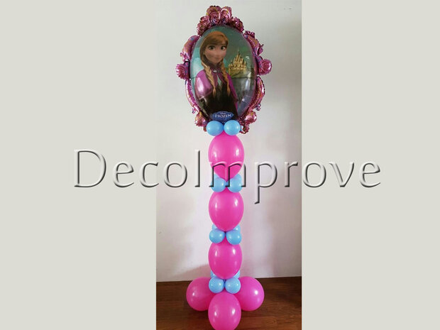 Frozen Fuchsia Anna en Elsa Helium Ballonnenpilaar