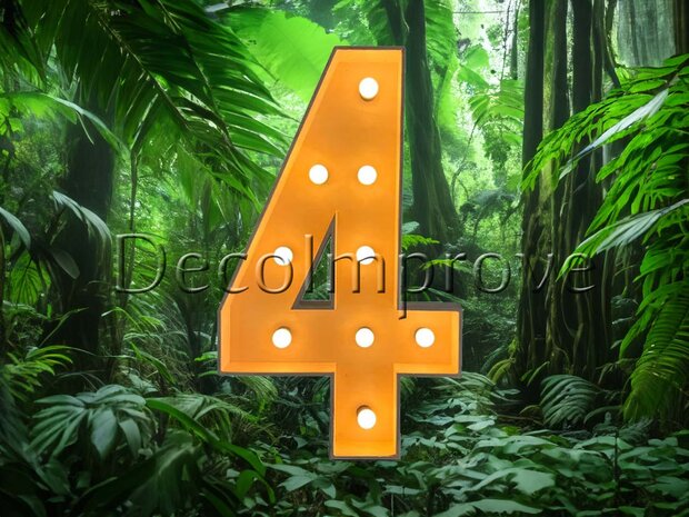 Lichtcijfer Hout '4' Verhuur