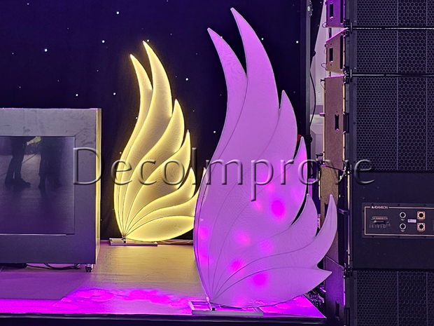 Vleugel Decor set van 2 Wit met LEDverlichting Warm Wit