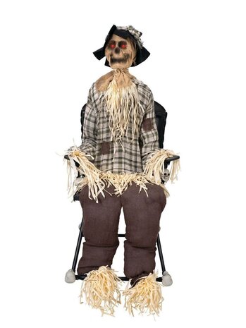Vogelverschrikker op Schommelstoel Animatronic Bewegend Figuur