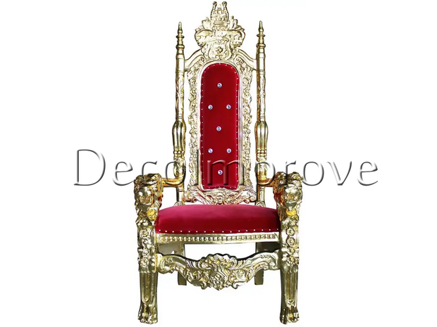 Troon Luxe Stoel Rood met Goud