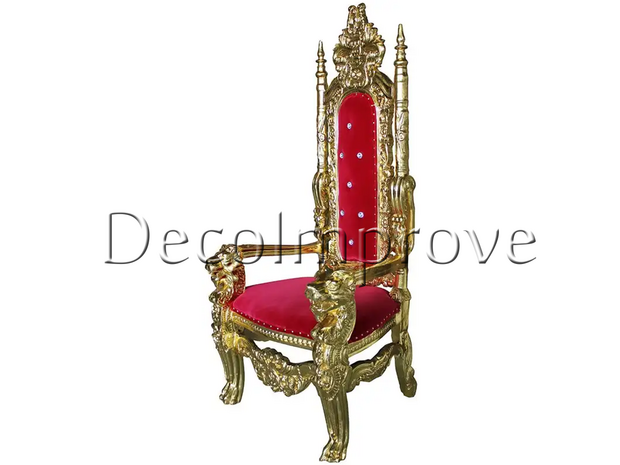 Troon Luxe Stoel Rood met Goud