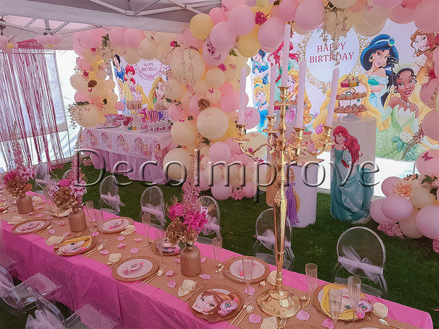 Kids Tafelsetting Prinsessen &ndash; Luxe thematische tafeldecoratie voor kinderen
