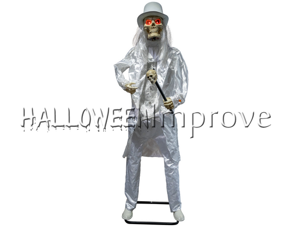 Witte Doodsgraver Animatron Bewegend Figuur Verhuur