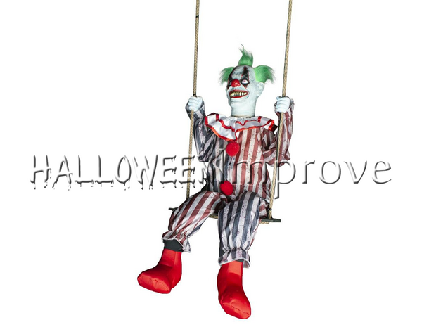 Enge Clown op Schommel Animatron Bewegend Figuur Verhuur