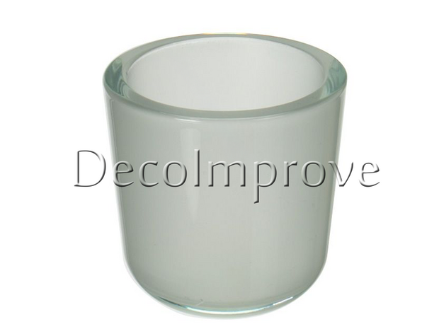 Kaarsenhouder Frosted Wit