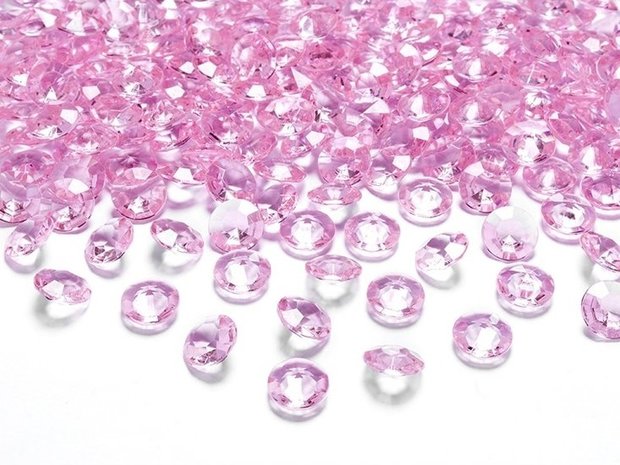 Licht Roze Tafel Kristallen Diamant 12mm 100st