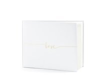 Creme Wit met Gouden 'Love' Inscriptie Gastenboek