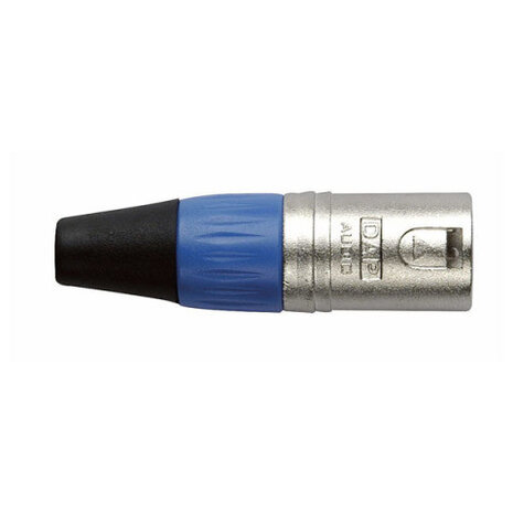 N-CON XLR Plug 3P Nickel Male met Gele Endcap