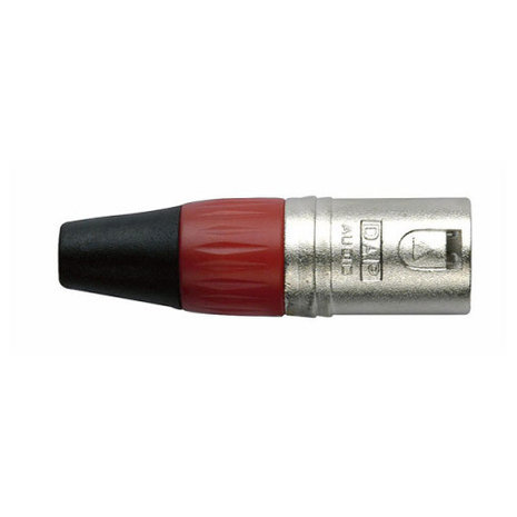 N-CON XLR Plug 3P Nickel Male met Gele Endcap