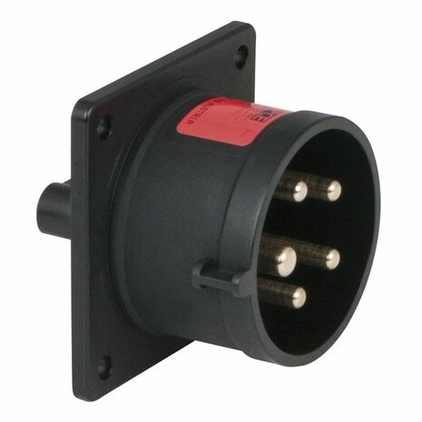 CEE 16A 400V 5p Socket Male Black, IP44