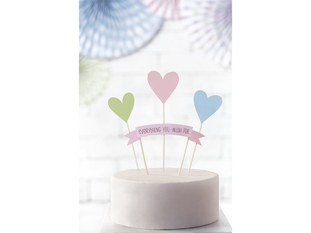 Pastel Liefde Taartprikkers 4st