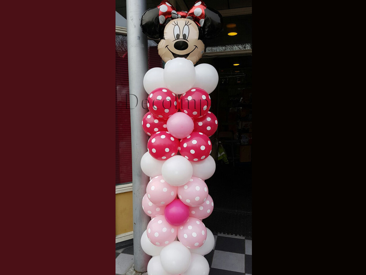 Ballonnenpilaar Minnie Mouse Bloemenpatroon 180cm DecoImprove.nl
