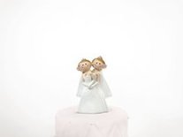 Cartoon Bruidspaar Lesbisch Koppel Taart Topper 11cm