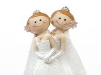 Cartoon Bruidspaar Lesbisch Koppel Taart Topper 11cm