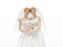 Bruidspaar Lesbisch Koppel Wit Taart Topper 11cm