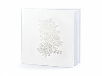 Wit met Zilveren Rozen Gastenboek
