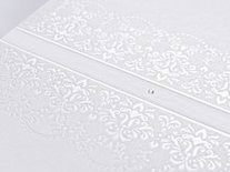 Wit met Parel Ornament en Zirkoon Decoratie Gastenboek