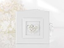 Witte Harten met Witte Rozen in Frame Gastenboek
