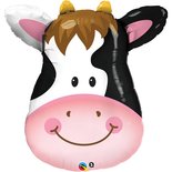 Tevreden Koe Hoofd Folie Ballon 81cm