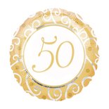 Gouden Krullen '50 jaar' Folie Ballon 45cm