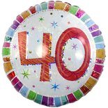 Gekleurd '40' Folie Ballon 45cm