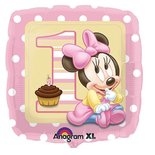 Baby Minnie 1 jaar Vierkant Folie Ballon 43cm