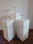 Vierkante Zuilen Wit Set Van 3 Verhuur