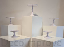 Wit Taartplateau set van 5 Verhuur