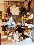 Nude en Bruin Organic met Bloemdecoraties Cirkel Ballonnenboog