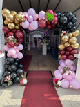 Ballonnenboog Organic Maroon, Roze, Zwart Shiny Vierkant
