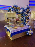 Organic Chroom Blauw, Chroom Goud en Wit Driekwart Ballonnenboog