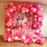 Ballonnenboog Flowery Pink Vierkant Organic