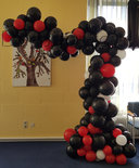 Organic Zwart, Rood, Wit Driekwart Ballonnenboog