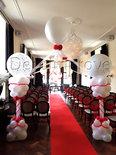 Liefdevol Rood Helium Ballonnenboog Luxe Pilaren