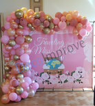 Organic Rosewood Driekwart Ballonnenboog met Bloemen