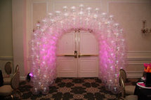 Ballonnenboog Tunnel met LEDverlichting Clusters van 4