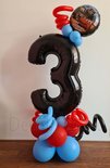 Cars Zwart, Rood, Blauw '3 jaar' Collage Ballondecoratie