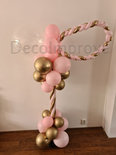 Ballonnenpilaar Luxe Chroom Goud en Roze Speen