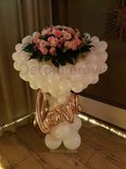Bloemenzuil Ballonnenpilaar met Roze Bloemstuk