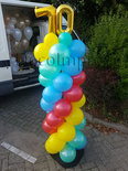 Ballonnenpilaar Standaard 70e Verjaardag Regenboog 220cm Clusters van 4