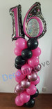 Ballonnenpilaar Standaard Hotpink Sweet Sixteen 220cm Clusters van 4
